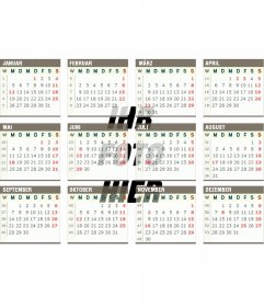 2015-Kalender mit Ihren eigenen Hintergrund Foto