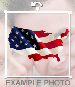 USA-Karte mit Flagge Hintergrund als Aufkleber in Ihrem Profil Fotos