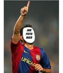 Fotomontage zu setzen, ein Gesicht zu dem Fußballer Xavi Barca 
