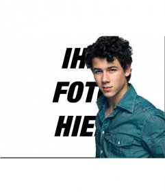 Machen Sie ein Foto-Effekt zusammen mit Nick Jonas. Fotomontage mit Nick