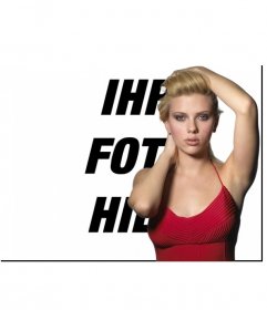 Foto-Effekt, zusammen mit Scarlett Johansson, die Hollywood-Schauspielerin