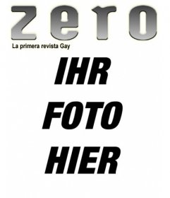 Startseite perzonalizada mit Ihrem Foto des Homosexuell Magazin Zero. Wählen Sie ein Bild, um die vordere Seite, der Sie ein Wort hinzufügen, wie der Inhaber der Eingabe von Text zu erstellen