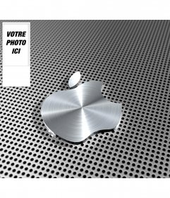 Faites de votre image de fond pour twitter personnalisé avec logo métallique pomme