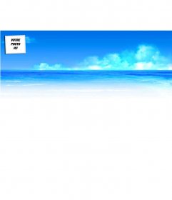 Fonds twitter bleu ciel et l'océan personnalisable avec votre photo