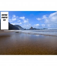 Twitter fond avec votre photo dans un cadre avec un paysage de la côte montagneuse