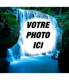 Photomontage dans une cascade dans la jungle