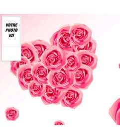 Contexte de twitter où vous pouvez mettre votre photo sur le côté avec un fond de roses en forme de coeur