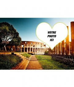 Carte postale avec un fond de lamphithéâtre à Rome pour votre photo