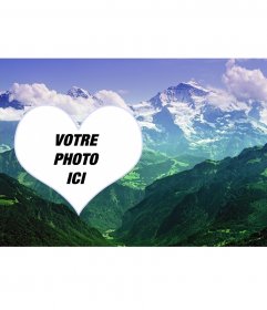 Collage de mettre votre photo dans un paysage de montagnes