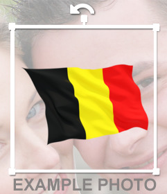 Sticker pour des photos avec le drapeau de la Belgique avec un style réaliste 