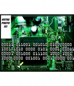 Fonds pour mettre votre photo de circuit électronique et des nombres binaires
