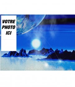 Fonds d'écran pour twitter avec un fond futuriste d'une planète bleue