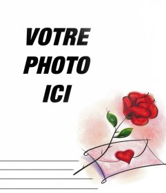 Effet photo avec une rose rouge et une lettre damour, vous pouvez modifier