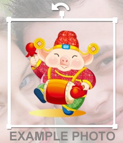 Cochon chanceux nouvel an chinois 