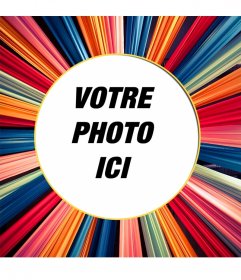 Ronde cadre photo avec beaucoup de couleurs. 