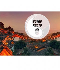 Carte postale dune ville chinoise avec votre photo