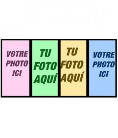 Collage de faire avec 4 photos avec une couleur différente chaque filtrer et
