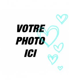 Créer un collage romantique avec turquoises main coeurs dessinés sur votre photo