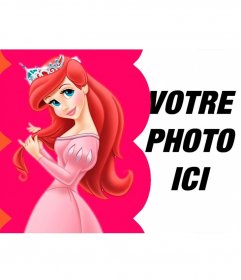 Collage habillé princesse Ariel peigner ses cheveux avec sa couronne