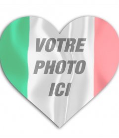 Effet photo de coeur de drapeau italien en forme pour mettre votre photo