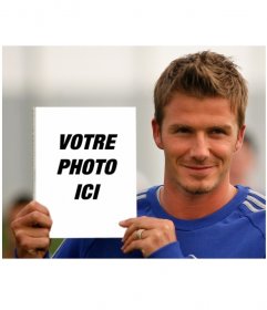 Montage photo pour aller sur la couverture du livre de David Beckham, qui se montre sur la photo équipe.