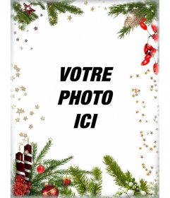 Carte postale avec des décorations de Noël pour personnaliser votre image
