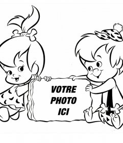 Effet photo pour les enfants avec Pebbles et Bam Bam de photomontages en ligne Pierrafeu que vous pouvez modifier avec une photo et lajouter ainsi Pebbles et Bam Bam de Flintstones personnages comme un dessin à imprimer et pour la coloration et sa libre