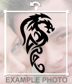 Tatouage dun dragon tribal pour ajouter à vos photos comme un autocollant 