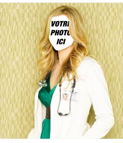 Photomontages éditable être une infirmière blonde
