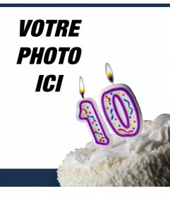 Carte danniversaire pour célébrer 10 ans dédition avec en ligne effet photo de