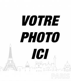 Éditable effet photo pour votre photo pour ajouter la silhouette de Paris
