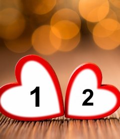 Deux coeurs rouges de télécharger deux photos