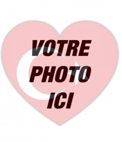 Effet photo dun coeur avec le drapeau de la Turquie 