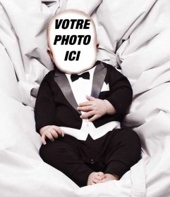 Effet photo dun bébé vêtu dun costume de télécharger une photo