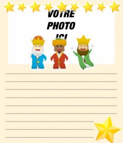 Lettre aux Trois Rois à personnaliser avec votre photo