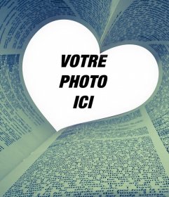 Effet photo dun livre avec un coeur pour votre photo