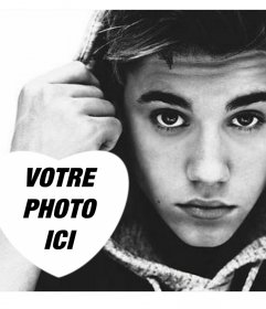 Effet photo de Justin Bieber en noir et blanc pour votre photo