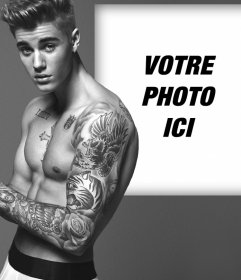 Téléchargez votre photo à côté de Justin Bieber montrant ses tatouages