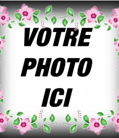 Effet photo dun cadre avec des fleurs roses pour décorer votre photo
