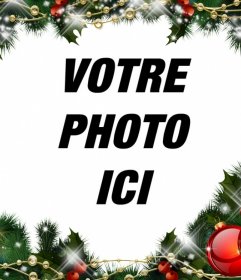 En ligne cadre photo de guirlande de Noël pour votre photo