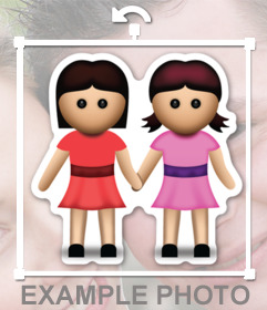 emoji en ligne pour vos photos de deux filles tenant leurs mains 