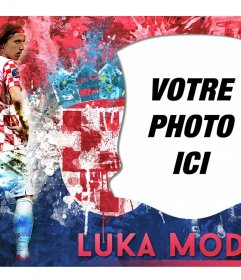Effet photo avec Luka Modric, l"équipe croate de football de milieu de terrain
