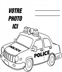Effet photo à imprimer et à colorier une voiture de police pour