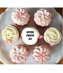 Photomontage de mettre votre photo à lintérieur dun petit gâteau, entouré par