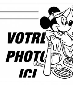 Téléchargez votre photo à ce dessin de Mickey et limprimer à colorier