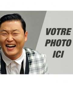 Créer des photomontages avec PSY chanteur, créateur de la célèbre Gangnam Style, en ajoutant une photo qui apparaît avec un filtre gris