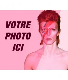 Photomontage avec David Bowie avec filtre rose pour ajouter et éditer vos photos en ligne