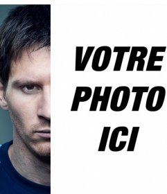 Créer un photomontage avec la moitié du visage Messi rivalisant avec le vôtre pour le côté opposé