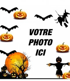 Cadre photo profilé d'Halloween effrayant