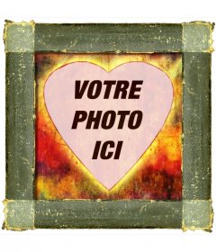 le style en forme de coeur Cadre photo avec rouillé fer 